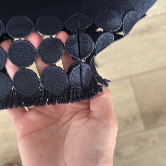 Donna Ricco Navy Blue Sleeveless Rosette Trimmed Dress Size 4 - Picture 5 of 7